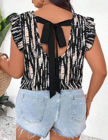 Bluza SHEIN CURVE, negru/crem