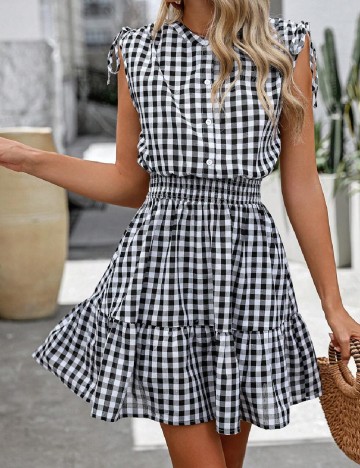 Rochie scurta SHEIN, alb/negru