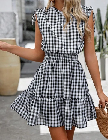 Rochie scurta SHEIN, alb/negru