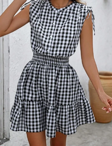 Rochie scurta SHEIN, alb/negru