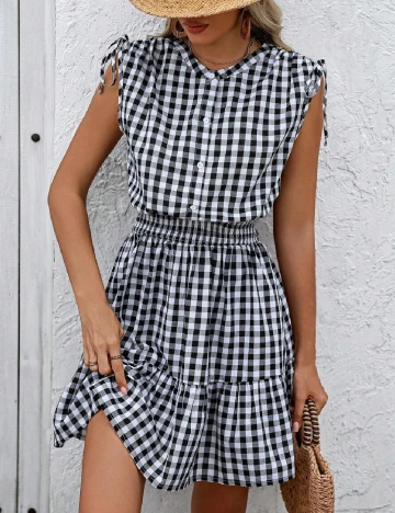 Rochie scurta SHEIN, alb/negru