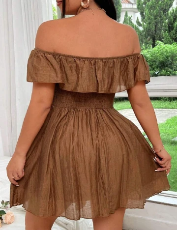 Rochie scurta SHEIN CURVE, maro