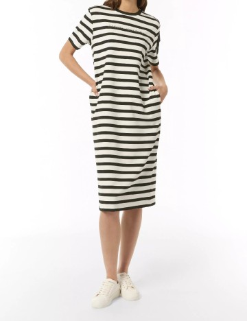 Rochie medie Comma, alb/negru