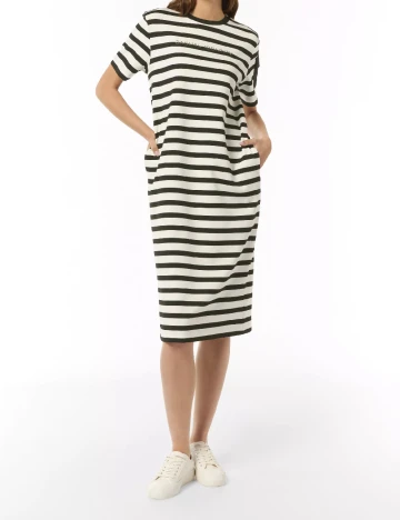 Rochie medie Comma, alb/negru