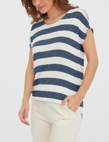 
						Tricou Vero Moda, alb/albastru