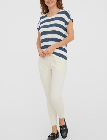 Tricou Vero Moda, alb/albastru