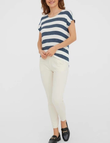 Tricou Vero Moda, alb/albastru