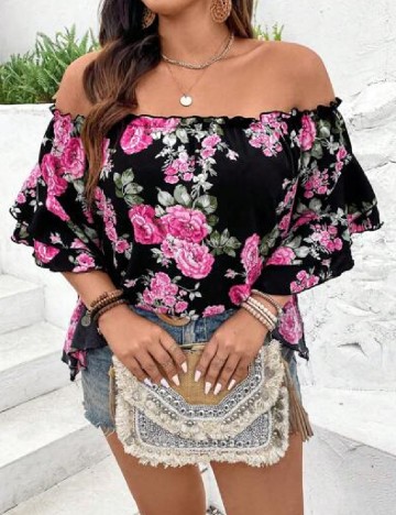 Bluza SHEIN CURVE, floral print