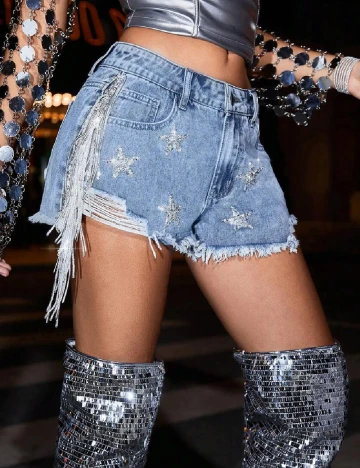Pantaloni scurti SHEIN, albastru