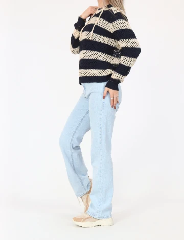 Hanorac Only, crem/bleumarin