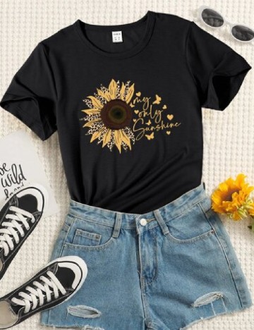 Tricou Shein Kids, negru