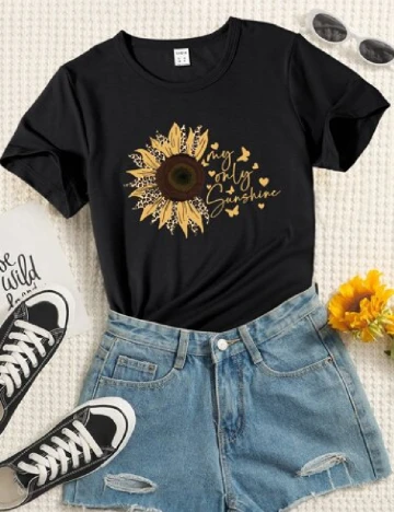 Tricou Shein Kids, negru