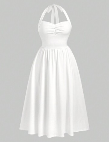 Rochie medie SHEIN CURVE, alb