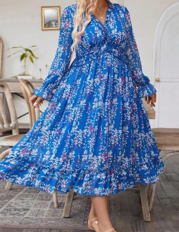 Rochie medie SHEIN CURVE, albastru