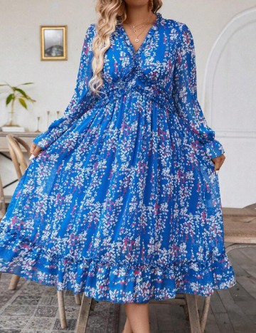 Rochie medie SHEIN CURVE, albastru