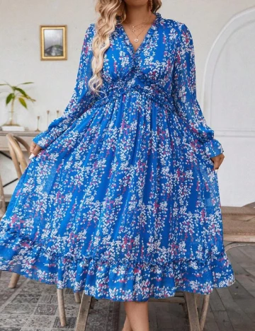 Rochie medie SHEIN CURVE, albastru