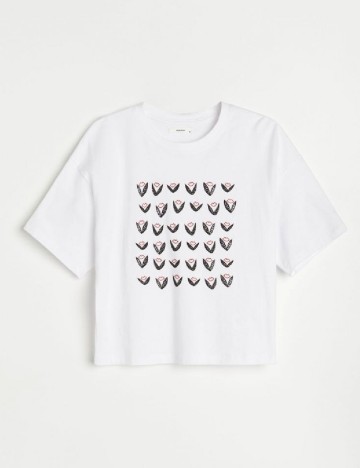 
						Tricou Reserved, alb