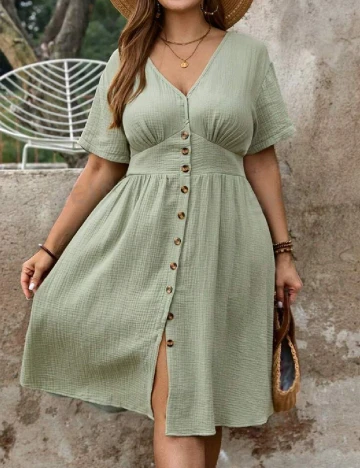 Rochie medie SHEIN CURVE, verde