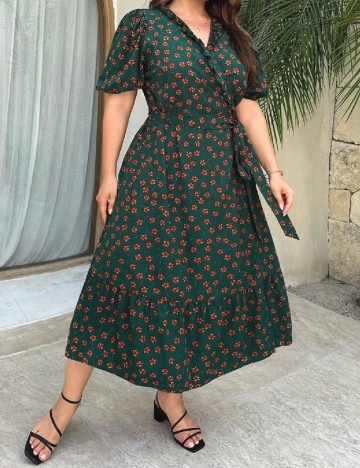 Rochie medie SHEIN CURVE, verde