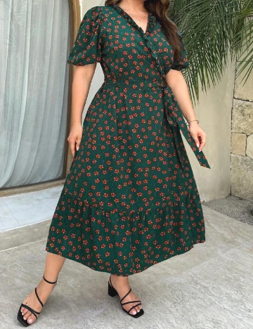 Rochie medie SHEIN CURVE, verde