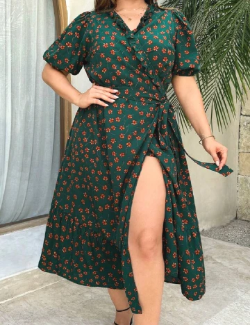 Rochie medie SHEIN CURVE, verde