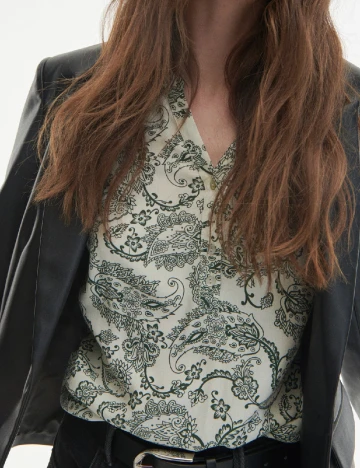 Bluza Reserved, crem/verde