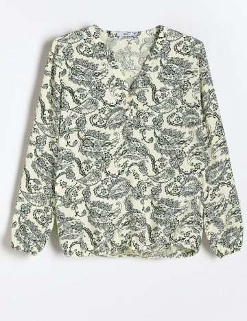 Bluza Reserved, crem/verde