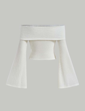 Top SHEIN, ecru
