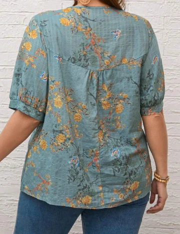 Bluza SHEIN CURVE, turcoaz