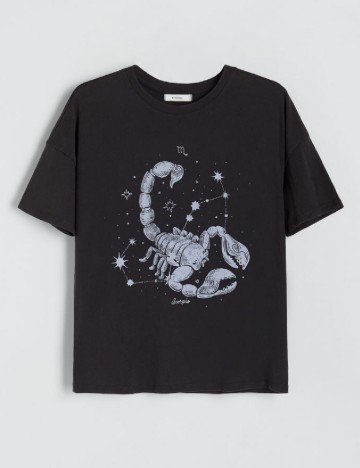 Tricou Reserved, gri inchis