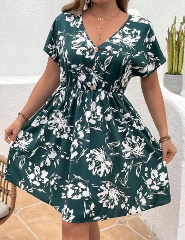 Rochie scurta SHEIN CURVE, verde
