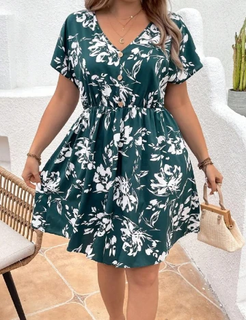 Rochie scurta SHEIN CURVE, verde