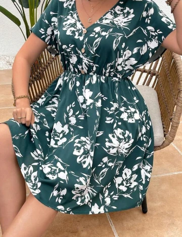 Rochie scurta SHEIN CURVE, verde