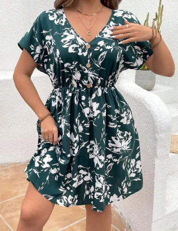 Rochie scurta SHEIN CURVE, verde