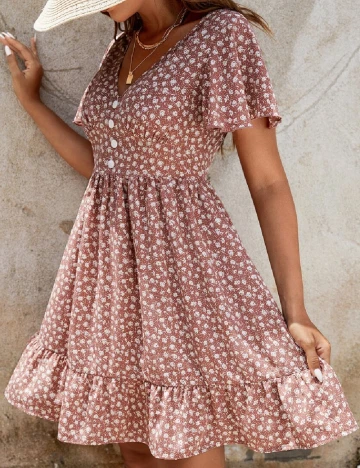 Rochie scurta SHEIN, maro