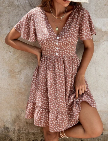 Rochie scurta SHEIN, maro