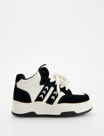 Adidasi Reserved, alb/negru