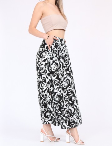 Fusta Vero Moda, alb/negru