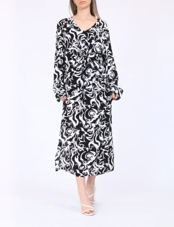 Rochie medie Vero Moda, alb/negru