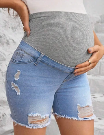 Pantaloni scurti SHEIN Maternity, albastru