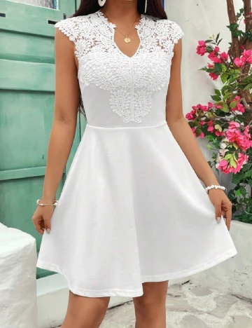 Rochie scurta SHEIN, alb Alb