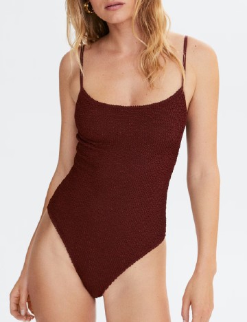 
						Costum de baie Mango, maro