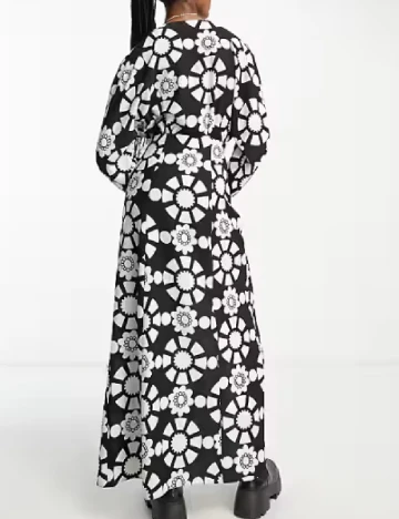 Rochie lunga ASOS, alb/negru