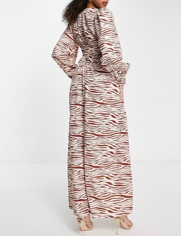 Rochie lunga IN THE STYLE, alb/maro