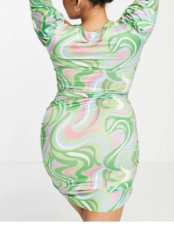 Rochie scurta IN THE STYLE Plus Size, verde Verde