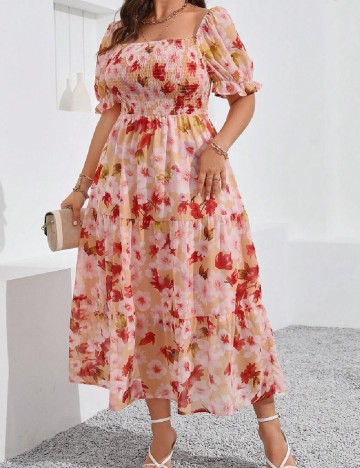 Rochie lunga SHEIN CURVE, floral print