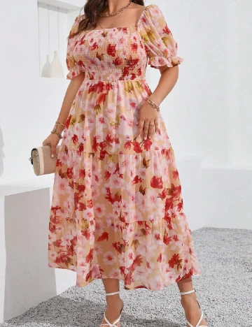 Rochie lunga SHEIN CURVE, floral print