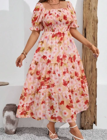 Rochie lunga SHEIN CURVE, floral print