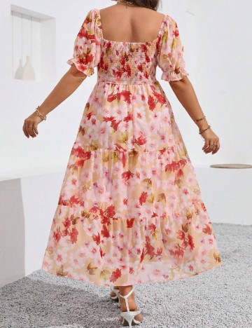 Rochie lunga SHEIN CURVE, floral print