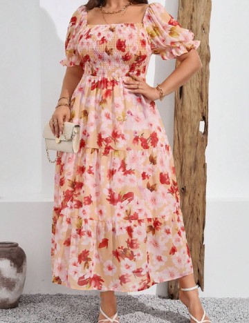 Rochie lunga SHEIN CURVE, floral print